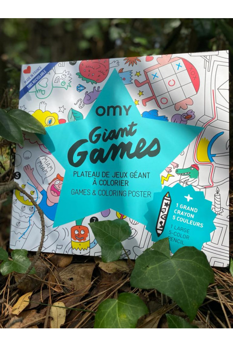 Poster géant à colorier GIANT GAMES + 1 crayon OMY
