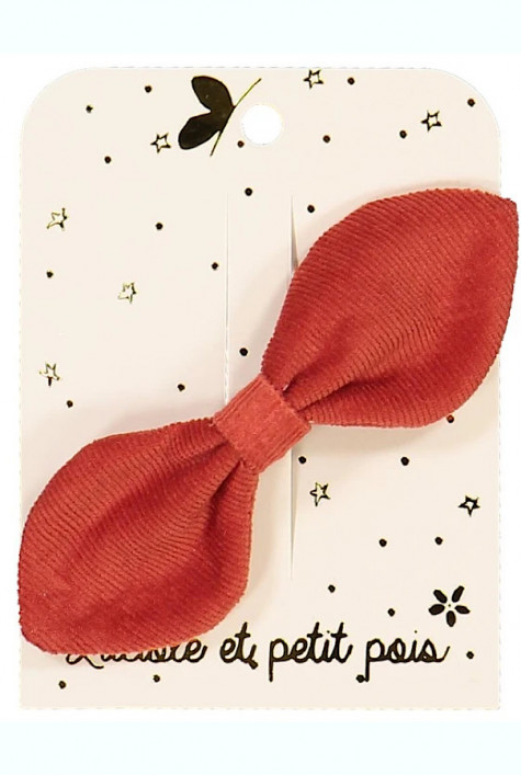 Barrette noeud lapin velours caramel LUCIOLE ET PETIT POIS