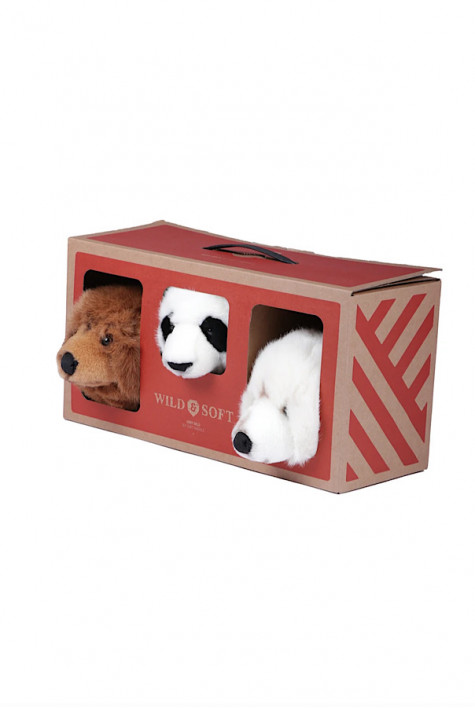 Coffret 3 mini têtes Ours WILD AND SOFT