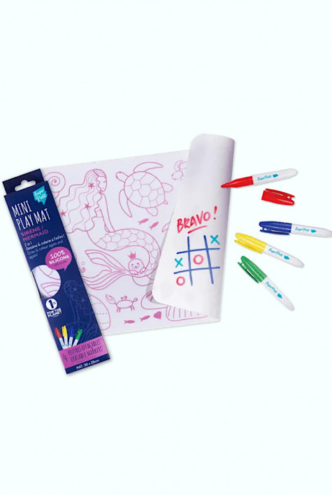 Mini set de table à colorier + 4 feutres Sirène SUPERPETIT Mini set de table à colorier + 4 feutres Sirène SUPERPETIT