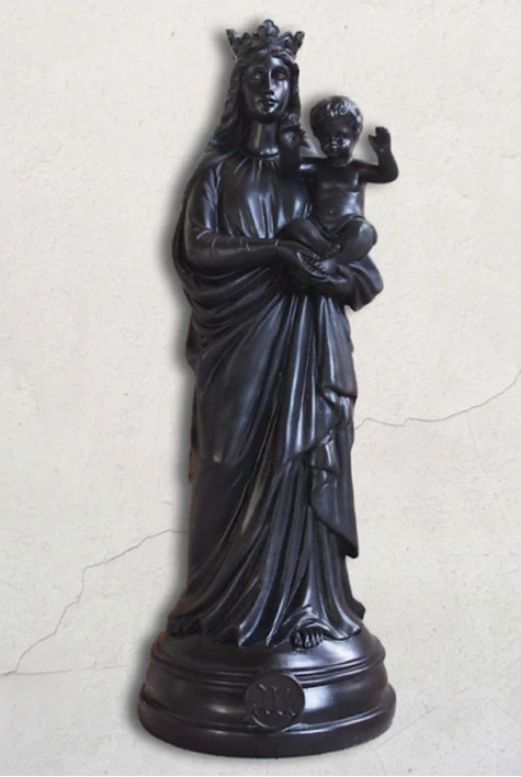 Statuette Vierge Bonne Mère Noir J'AI VU LA VIERGE