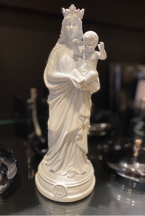 Statuette Vierge Bonne Mère Blanc Atlantic J'AI VU LA VIERGE