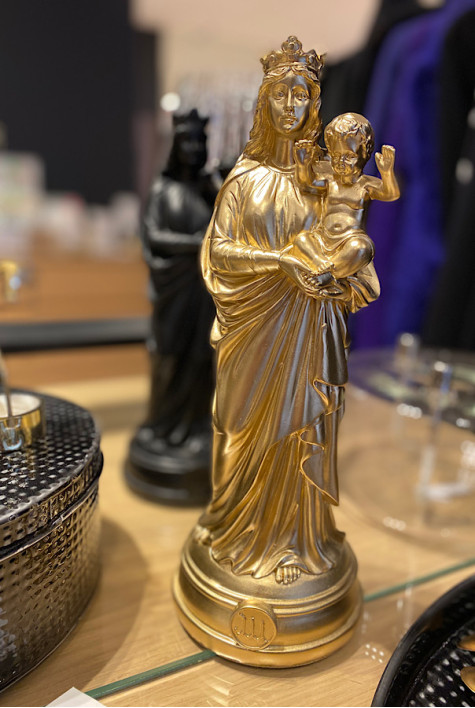 Statuette Vierge Bonne Mère Doré J'AI VU LA VIERGE