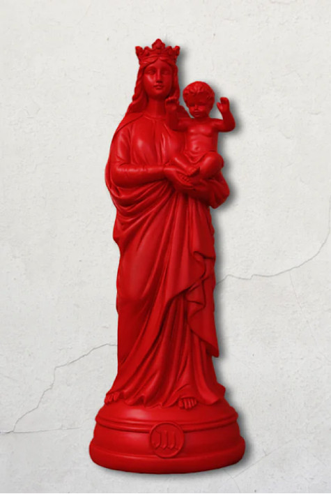 Statuette Vierge Bonne Mère Brique J'AI VU LA VIERGE