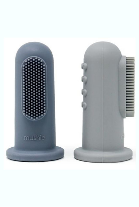 2 brosses à dents au doigt en silicone tradewinds stone MUSHIE 2 brosses à dents au doigt en silicone tradewinds stone MUSHIE