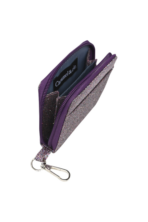 Porte monnaie paillettes violet CARAMEL ET CIE