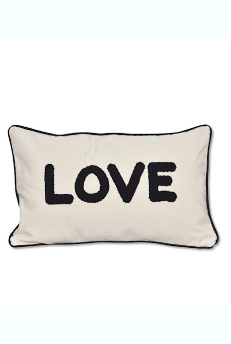 Coussin toile Love noir naturel OPJET