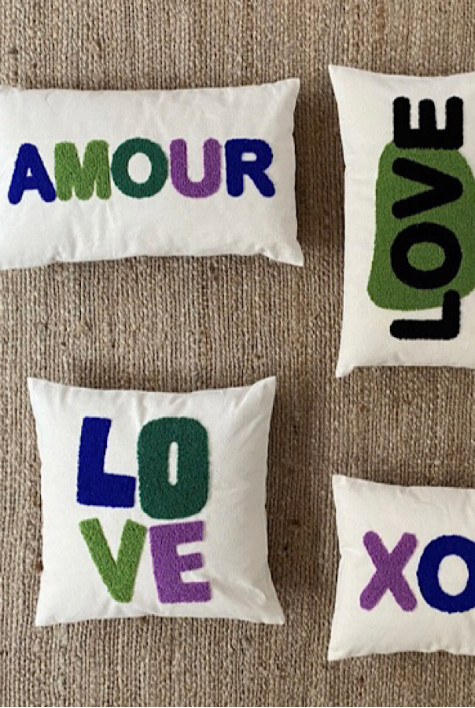 Coussin Influence vert Amour OPJET