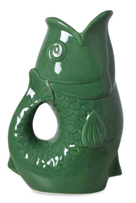 Vase poisson en céramique vert OPJET