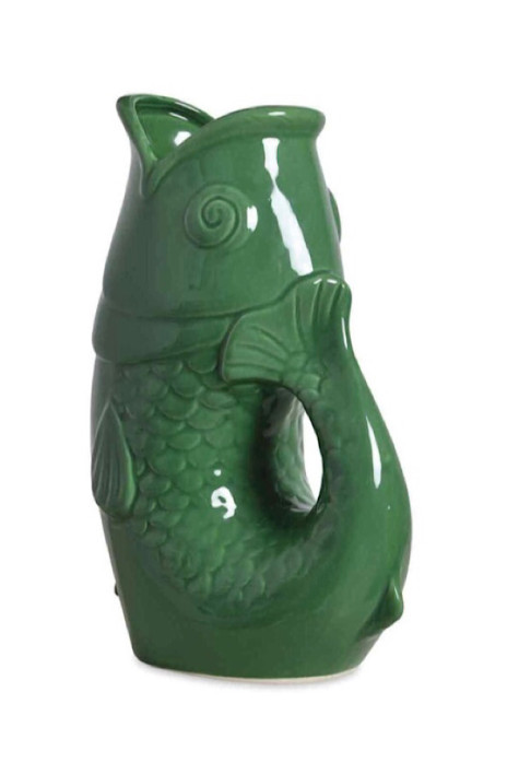 Vase poisson en céramique vert OPJET