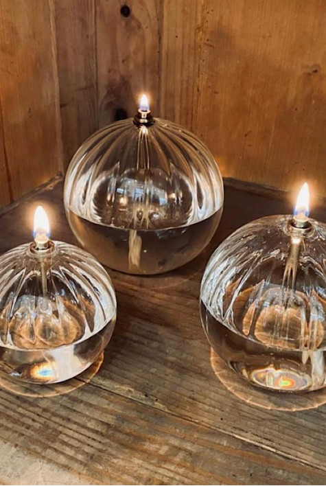 Lampe à huile sphère striée M BAZARDELUXE Lampe à huile sphère striée M BAZARDELUXE
